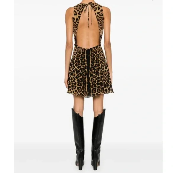 SAINT LAURENT Animal Print Mini Dress size EU 40 - Picture 1 of 2